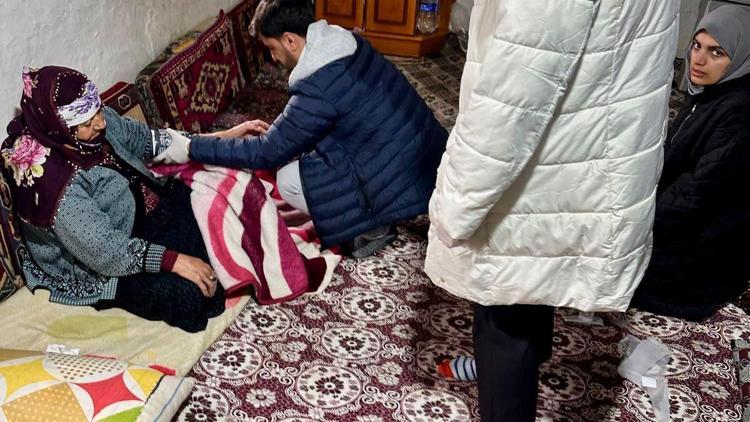 Malatyada evde sağlık hizmetine zorlu kış şartlarında devam ediliyor