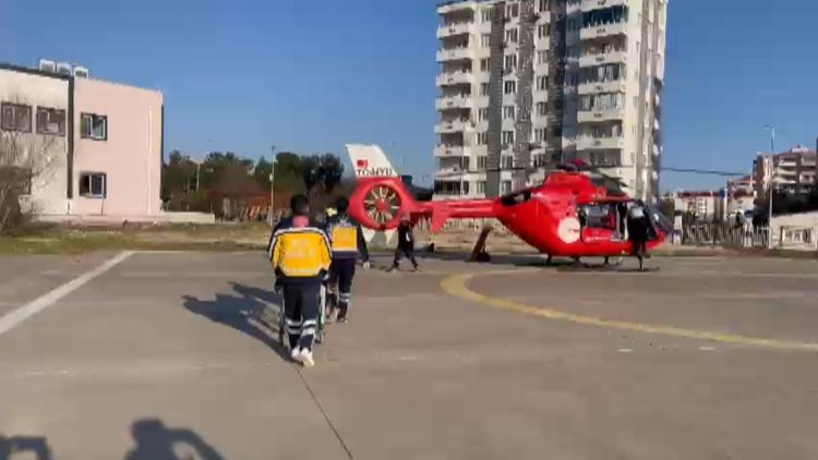 Ambulans helikopter, kalp krizi geçiren hasta için havalandı