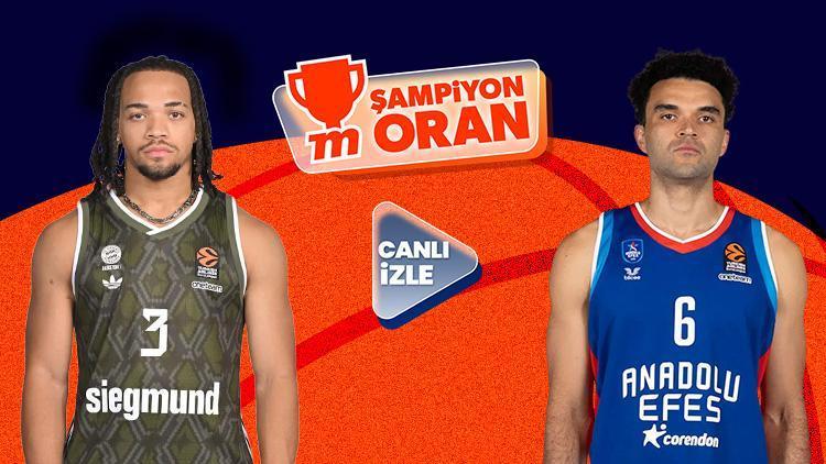 Anadolu Efesin Bayern Münihe konuk olacağı maç canlı yayın ve Şampiyon Oranlar ile Mislide