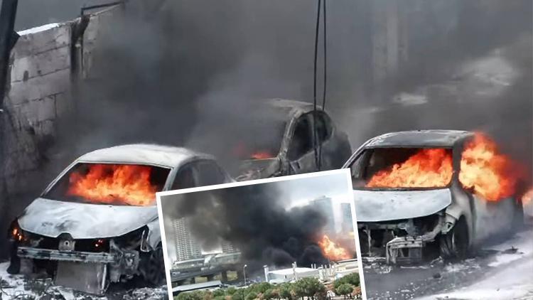 İstanbulda kimya deposunda korkutan yangın | Otomobiller küle döndü