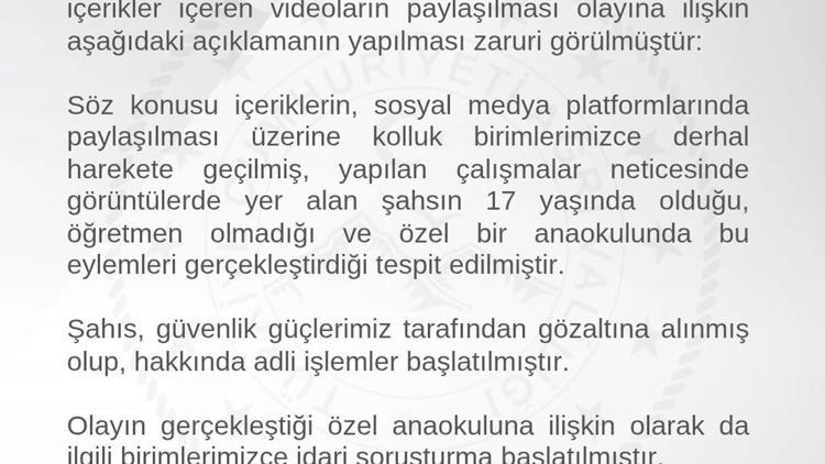 Anaokulunda çocuklarla uygunsuz görüntülerini paylaşan şüpheliye gözaltı