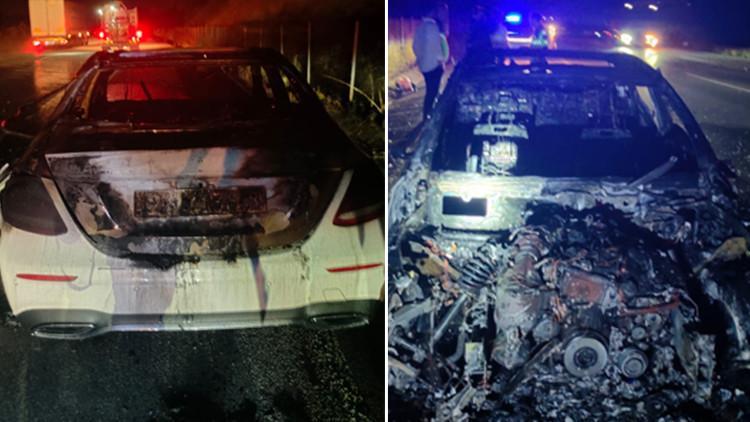 Adanada seyir halindeki otomobilde yangın