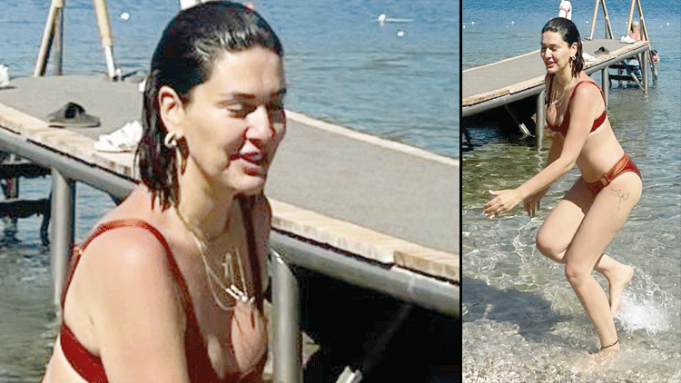 25 kilo verdi sezonu açtı... Bergüzar Korelin tatil keyfi