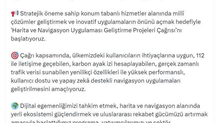 Bakanlıktan Harita ve Navigasyon Uygulaması Geliştirme Projeleri Çağrısı