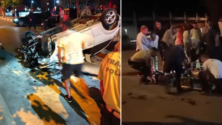 Siirtte feci kaza Otomobil takla attıktan sonra park halindeki araca çarptı: 5 yaralı