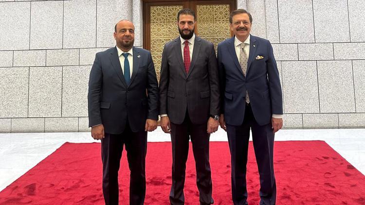 TOBB Başkanı Hisarcıklıoğlu, Ahmed Şara ile görüştü