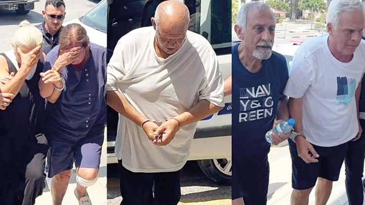 Five Greek Cypriots that arrested on espionage charges. (Photo via Hurriyet)