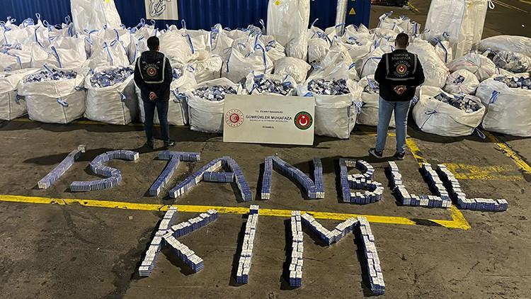Piyasa değeri 94 milyon lira olan kaçak sigara ele geçirildi