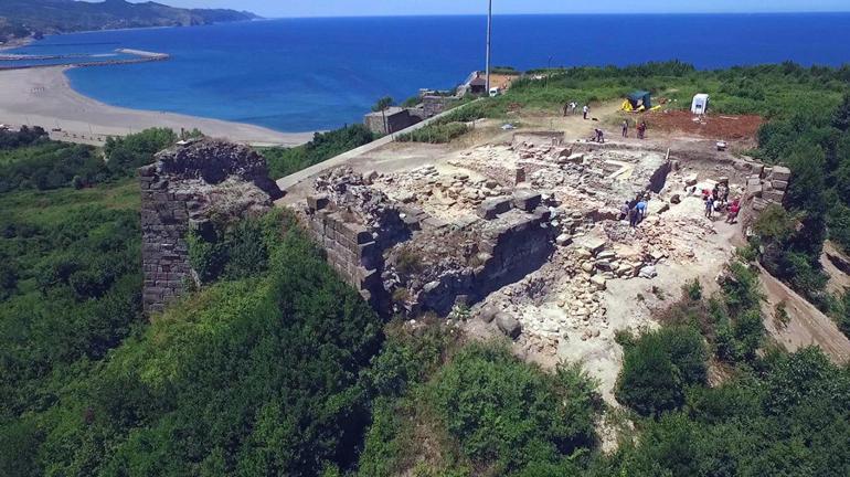 Ancient city of Teion photographed from air