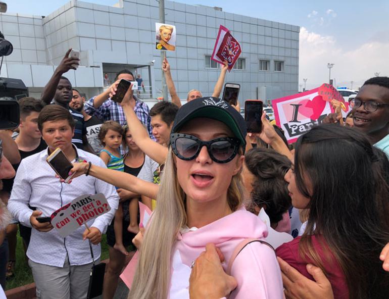 Paris Hilton arrives in Turkish Cyprus as part of tour