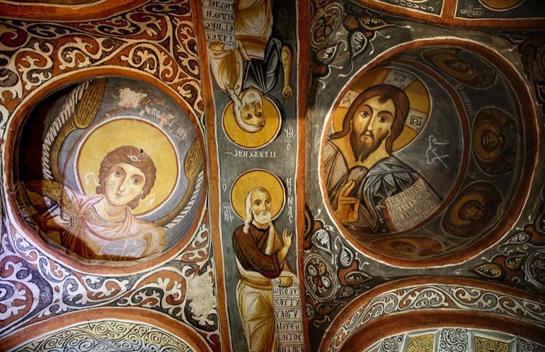 Fragile frescoes in Dark Church protected