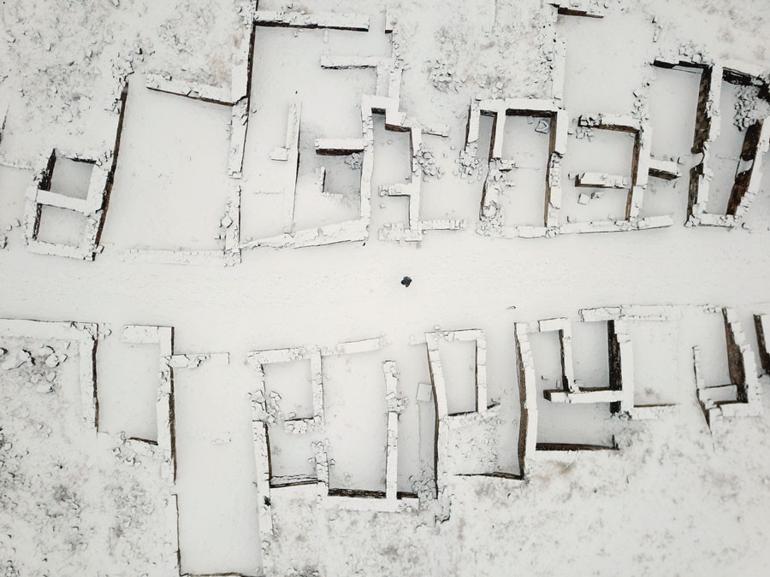 Ani in eastern Turkey under snow, flocked by tourists