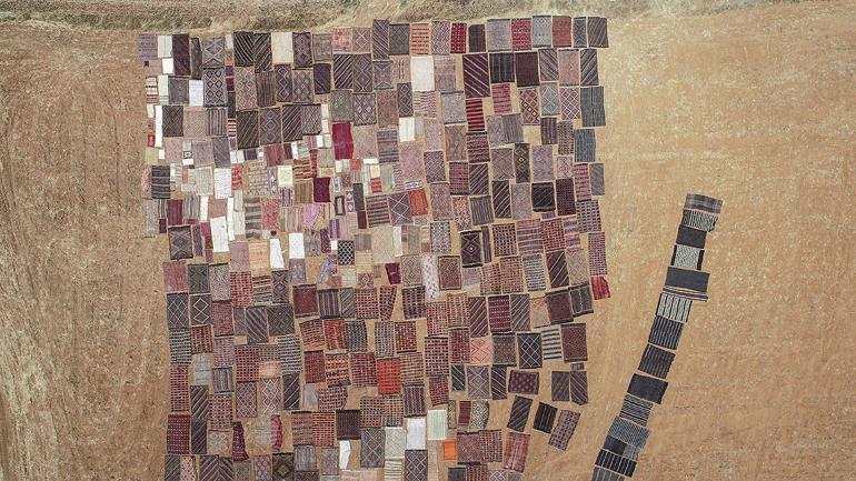 Sunlight gives hand-woven carpets pastel colors