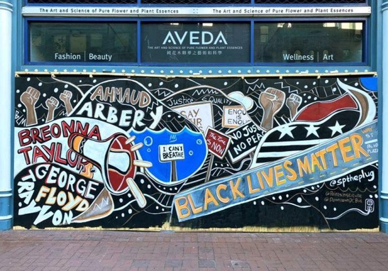 Anti-racism protest signs, murals destined for US Smithsonian