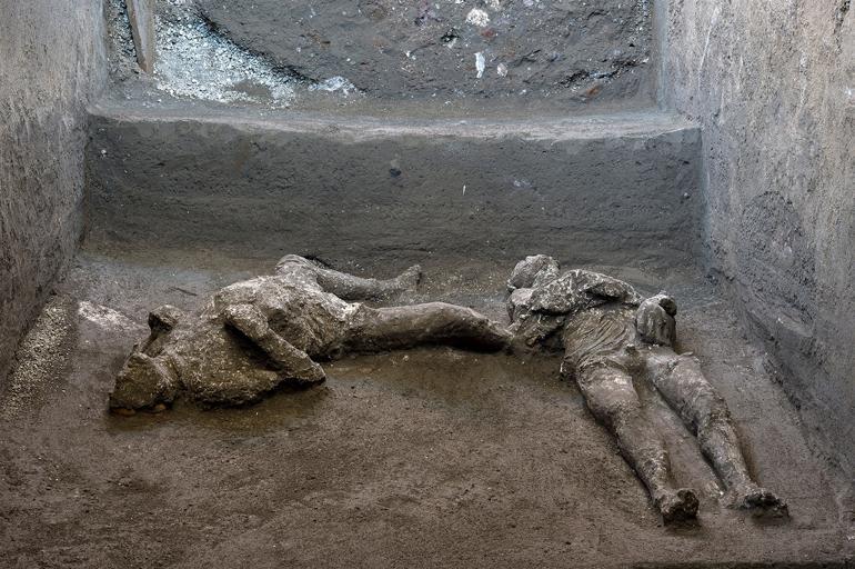 Bodies of man and his slave unearthed from ashes at Pompeii