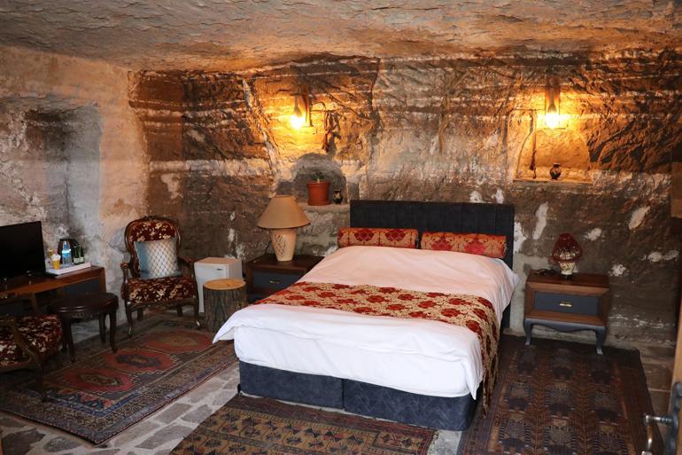 Rock-carved houses offer a calm holiday