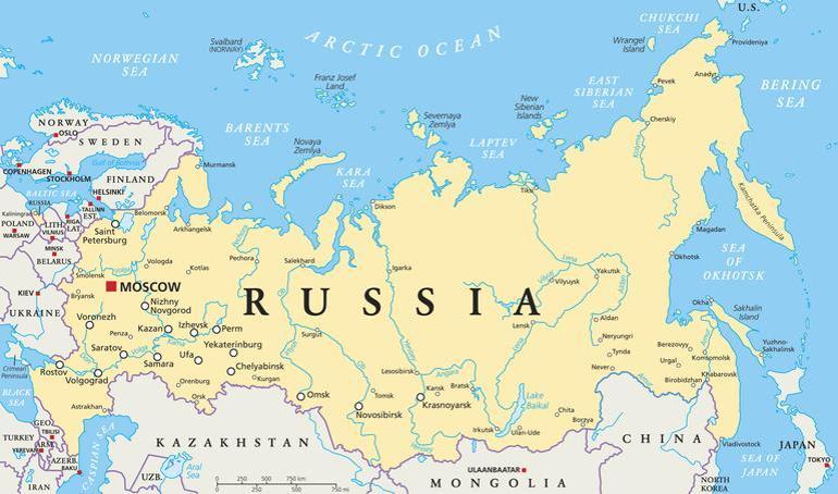 Rusya haritası ve komşuları... Rusyanın şehirleri ve ülke hakkında bilgiler