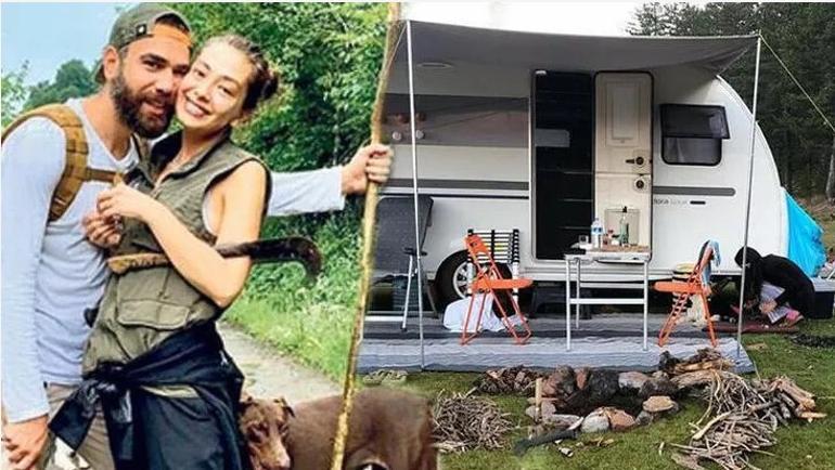 Ünlü oyuncu karavan tatilinde... 5 yıldızlı otel yerine kamp