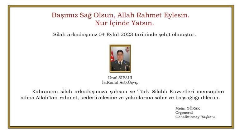 Milli Savunma Bakanlığı acı haberi açıkladı: 1 asker şehit