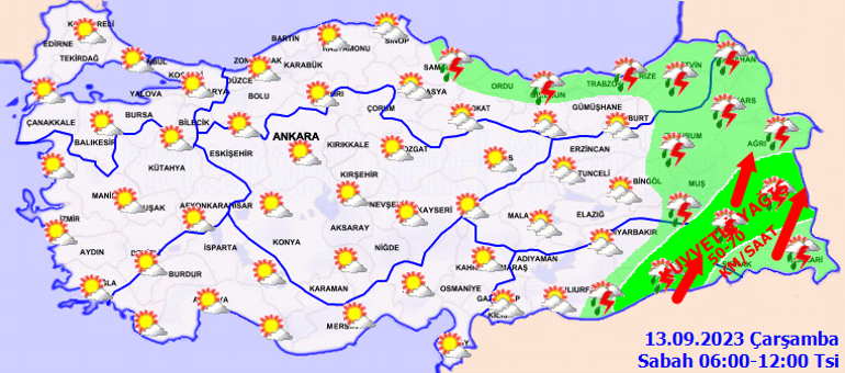 Meteorolojiden Hava Tahmini Raporu: Saat Vererek Uyardı 3 Bölgede Sağanak Alarmı