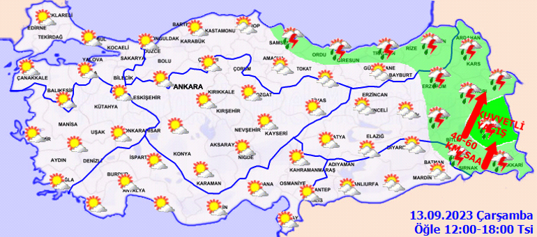 Meteorolojiden Hava Tahmini Raporu: Saat Vererek Uyardı 3 Bölgede Sağanak Alarmı