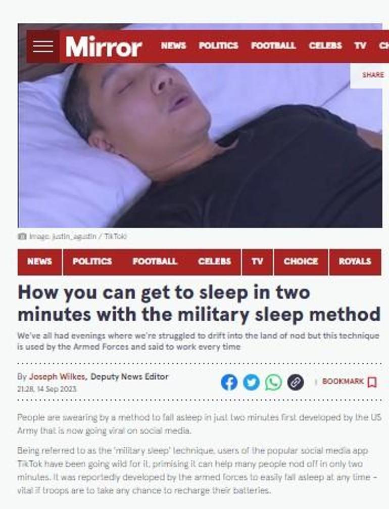 Askeri uyku tekniği ile sadece 2 dakikada uykuya dalabilirsiniz Uykusuzluk çekenler dikkat...