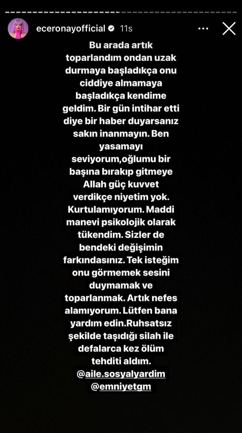 Şarkıcı Ece Ronayın yardım çığlığı: Defalarca ölüm tehdidi aldım