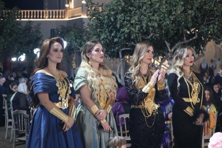 Aşiret düğününde gelinin zor anları 4 kilo altın takıldı, ayakta duramadı