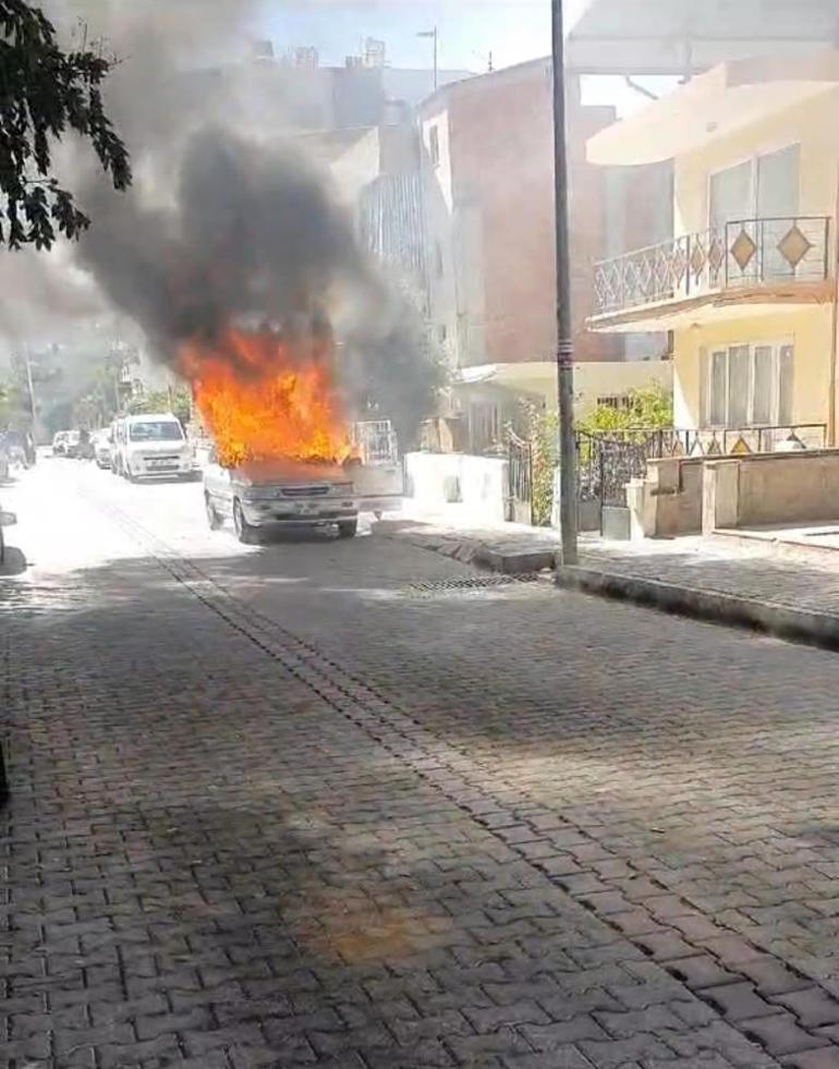 LPGli otomobil çıkan yangında küle döndü