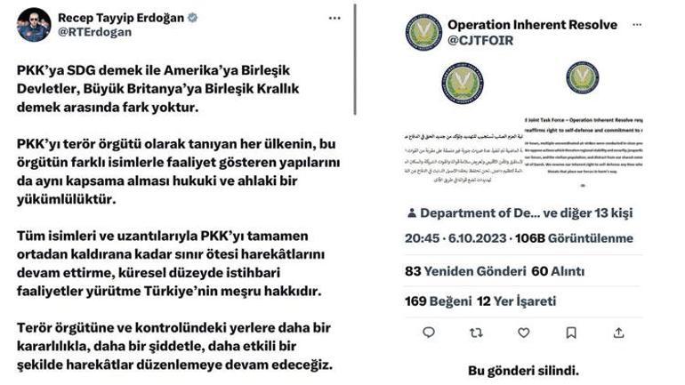 Tweet silen CENTCOM’a Twitter’den cevap: PKK eşittir SDG o da hedeftir