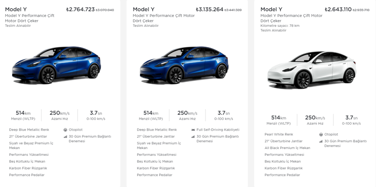 Tesla Türkiyeden indirim 400 bin liraya yakın fiyat düşüşü var