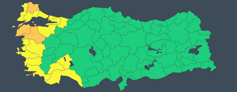 Meteorolojiden yeni hava durumu raporu: İstanbul dahil 14 kente sarı, 3 kente turuncu uyarı