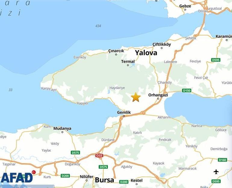 Son dakika deprem: Bursada 3.5 büyüklüğünde deprem