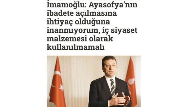 Yunanlıların önünde ‘Ayasofya’nın ibadete açılmasına ihtiyaç yok’ diyen İstanbul Şehr-i Emini İmamoğlu 3.5 yıldır Ayasofya’ya neden adım atmıyor