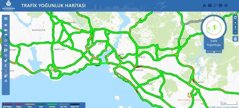 İstanbulda bayramın ilk gününde trafik yüzde 1e düştü