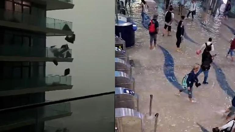 Dubai sular altında Tarihi bir hava olayı yaşanıyor