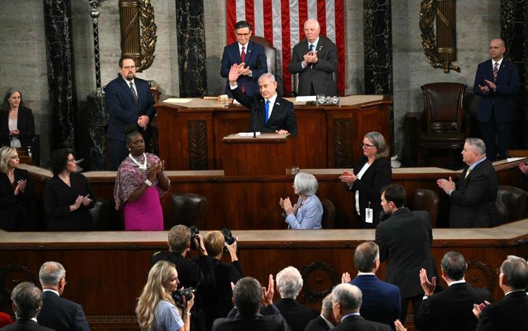 Son dakika haberi... Dünya için utanç günü İsrail Başbakanı Netanyahu, ABD Kongresinde konuştu