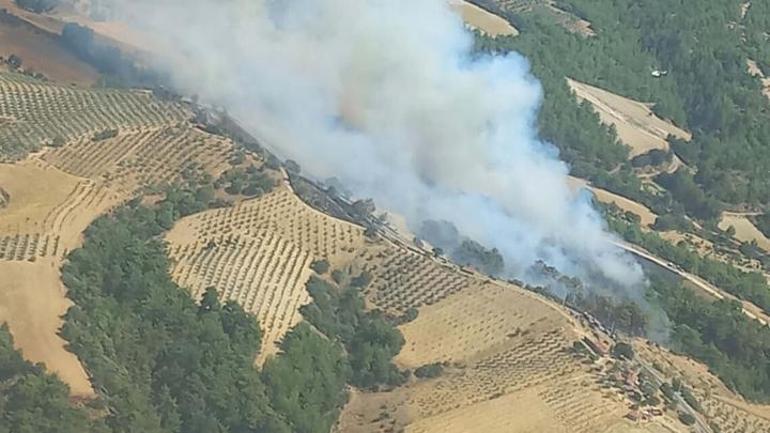 Manisada orman yangını: Gece görüşlü helikopterle müdahale sürdürülüyor