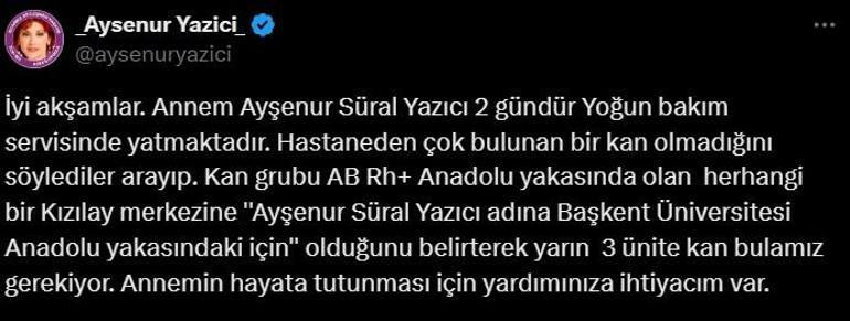 Bir dönemin ünlü sunucusu Ayşenur Yazıcı yoğun bakımda: Annemin hayata tutunması için yardımınıza ihtiyacım var.