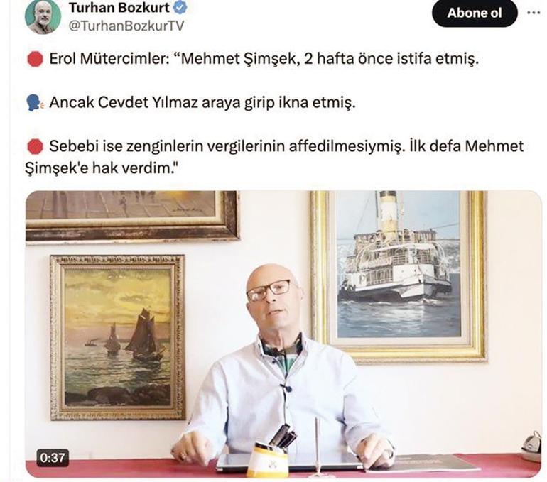 Mehmet Şimşek’in istifası yalanı Erol Mütercimler ve FETÖ’cü Turhan Bozkurt