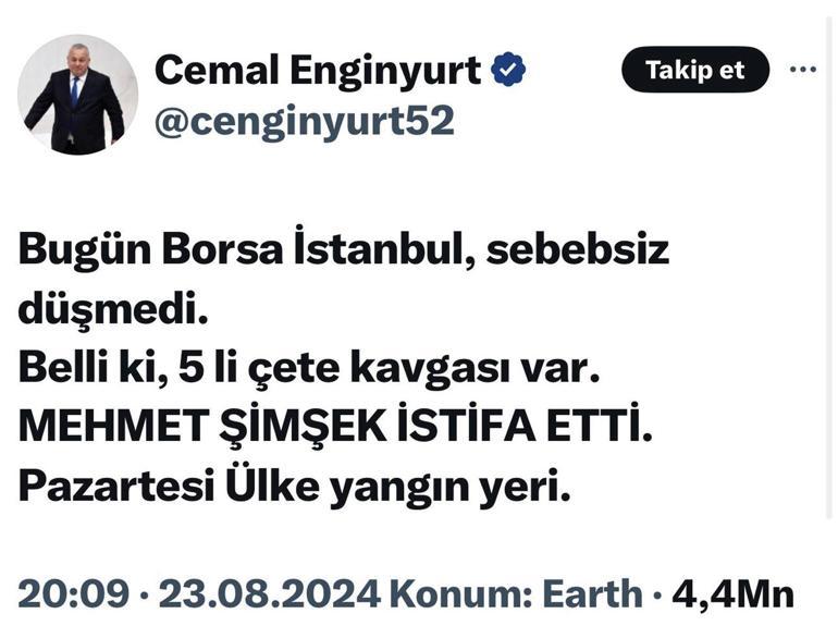 Mehmet Şimşek’in istifası yalanı Erol Mütercimler ve FETÖ’cü Turhan Bozkurt