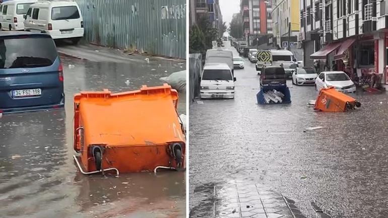 Meteorolojiden İstanbula gök gürültülü sağanak uyarısı Gündüz geceye döndü, araçlar mahsur kaldı, uçaklar inemedi