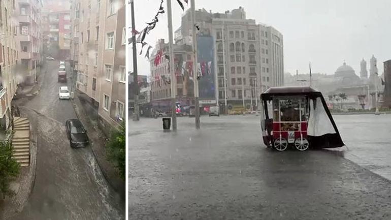 Meteorolojiden İstanbula gök gürültülü sağanak uyarısı Gündüz geceye döndü, araçlar mahsur kaldı, uçaklar inemedi