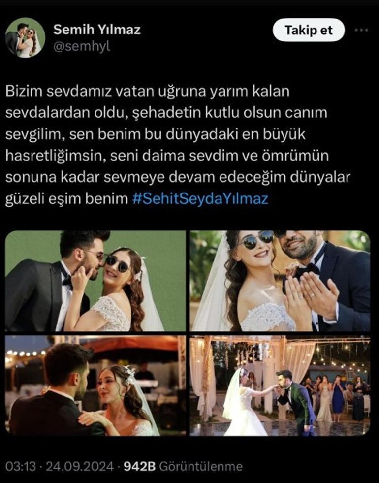Şehit Polis Memuru Şeyda Yılmazın eşinden yürek yakan veda: Sosyal medyadaki notu herkesi duygulandırdı