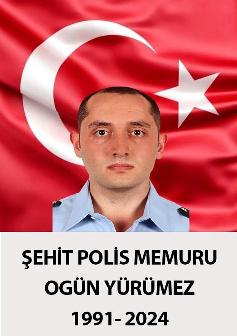 Trafik kazasında şehit olan polis memuru Ogün Yürümeze son veda