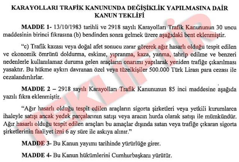 A bill has been proposed for vehicles without SCT and VAT... Is there a scrap incentive coming? Attention to those with heavily damaged vehicles. Here are the details.