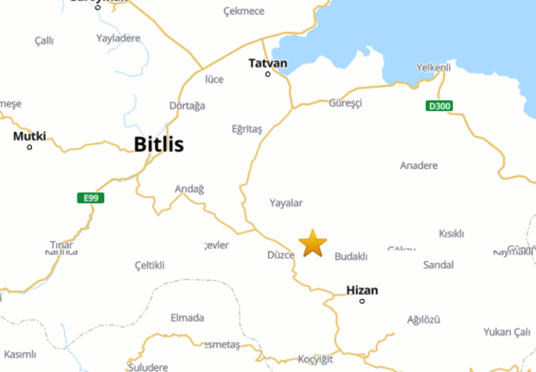 Bitliste 4.3 büyüklüğünde deprem