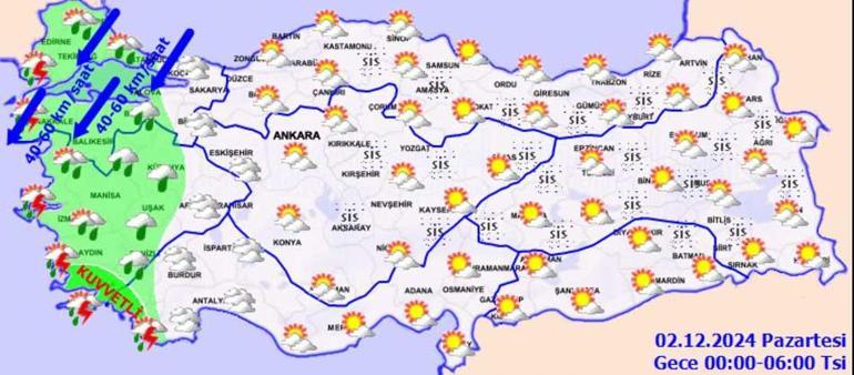 Meteorolojiden yeni hava durumu raporu: Egede sağanak, Marmarada fırtına