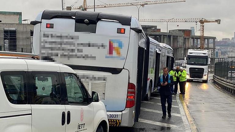 Akılalmaz kaza Rögar kapağı metrobüsün camını kırdı, yolcu yola düştü