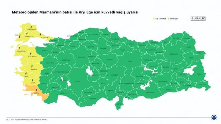 Meteorolojiden yeni hava durumu raporu... 10 il için sarı ve turuncu kodlu uyarı